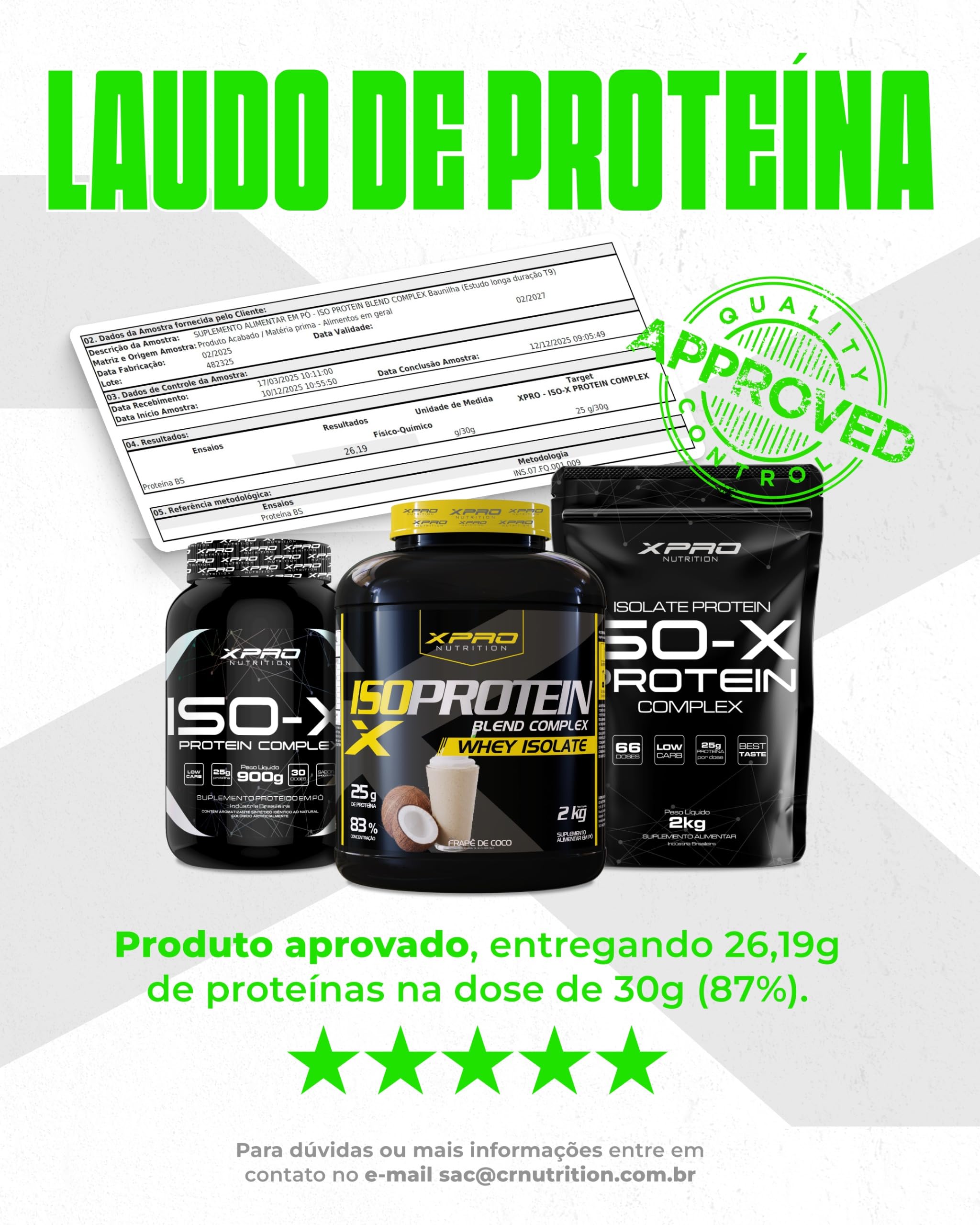 COMPLEX コンプレックス P プロモ Iso-X Protein Complex Refil (2kg), Frapê de coco | Amazon.com.br